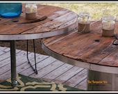 Industrial Round Wood  & Stainless Steel Table