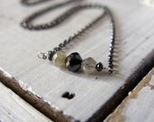 Black and White Diamond Bead Necklace
