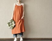 Loose Fitting Long Maxi Dress - Summer Dress in Orange(R) - Cotton Sundress for Women