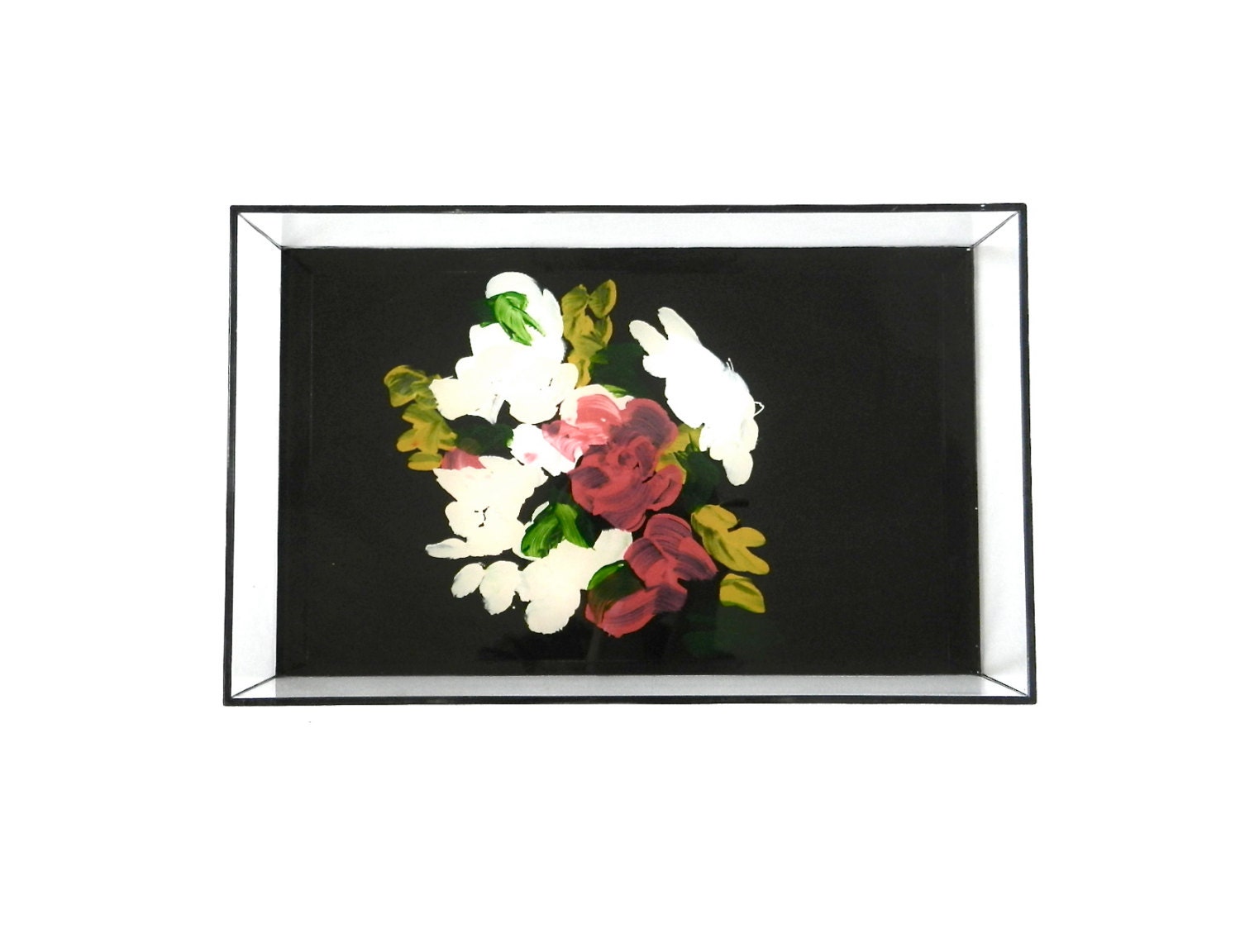 Bouquet Midi Lucite Tray - Black/Multi