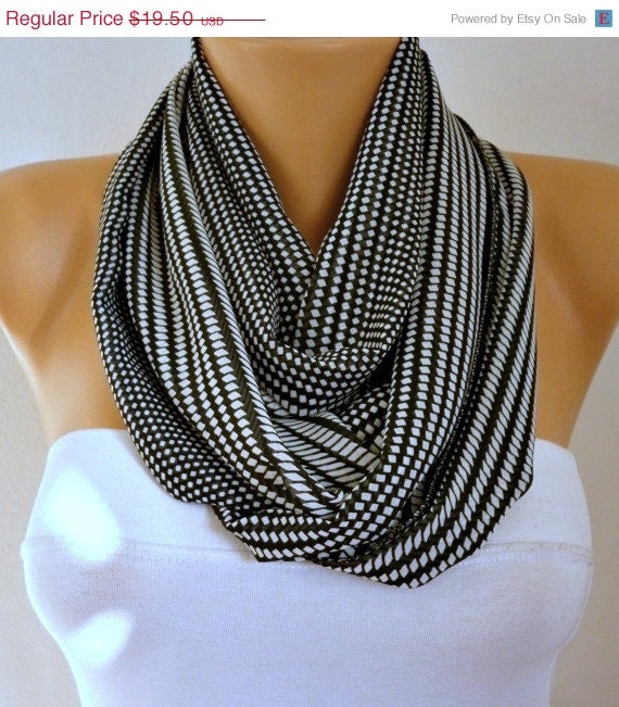 BIG SALE Polka dots - Infinity Scarf Shawl Circle Scarf  Loop  Scarf Gift -fatwoman