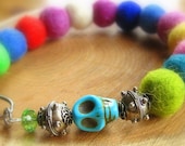 Day Of The Dead Lampwork and Felt Bracelet by Mad Cat Designs - FHF Y3 - SRA - GBUK