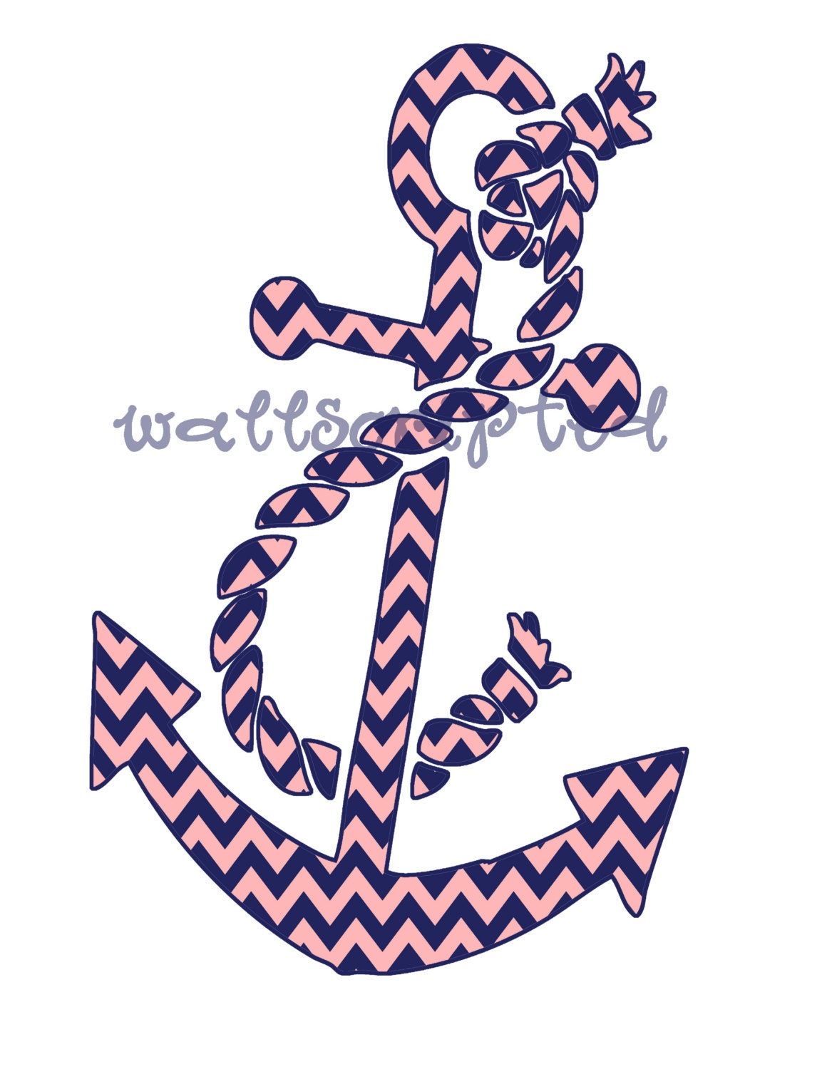 Chevron Anchor Vinyl Decal