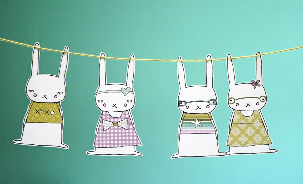 Rabbit Garland - Printable Kit (PDF)