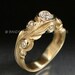 14k Yellow Gold ANNE WEDDING Ring Set, .58ct. E color, VS clarity Natural Diamond.  Ready to send