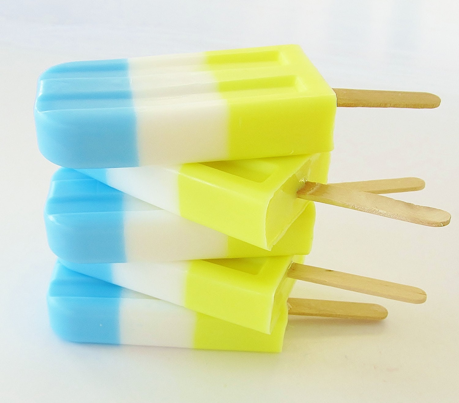 SOAP POPSICLE - Blue & Yellow, natural, handmade, glycerin, scented, kids, fun, custom party favors