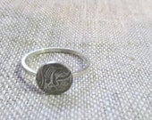 delicate sterling silver ring floral ring pretty ring thin ring flower ring