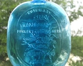 Beautiful Blue Large Apothocary Glass Bottle ROSEMARY herb medicinal drugstore bottle