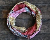 Infinity Scarf - Hand Pieced Scarf - Floral Scarf - Cowl- Max Loves Molly
