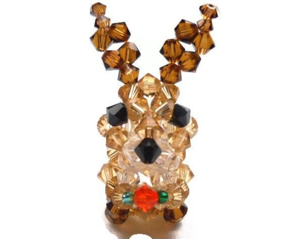Rabbit Figurine / Charm Swarovski Crystals