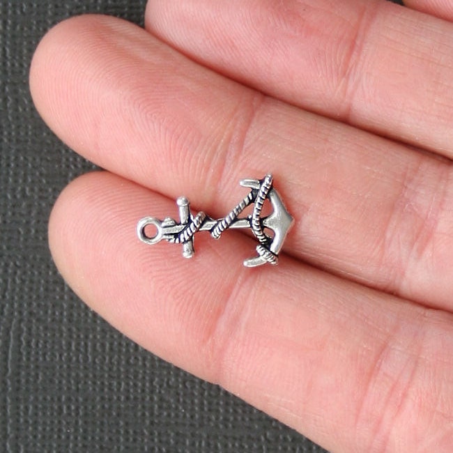 15 Anchor Charms Antique Silver Tone 2 sided - SC2093