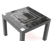 Black mosaic coffee table decorated with mirror Modern furniture Home decor