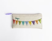 rainbow zipper clutch, personalized gift, party pendant garland, unique zipper pouch, MADE TO ORDER by mamableudesigns on etsy