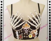 Cecille - Day of the Dead Bustier - dia de los muertos Skeleton hands Costume