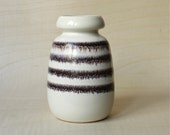 Vintage East German Pottery VEB Haldensleben Op Art Vase Black and White Stripes