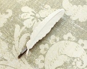 Feather Bobby Pin, Cream Feather, Ivory White, Easter, Spring, Bridal Hair Accessories, Bridesmaids, nature, woodland, natural history