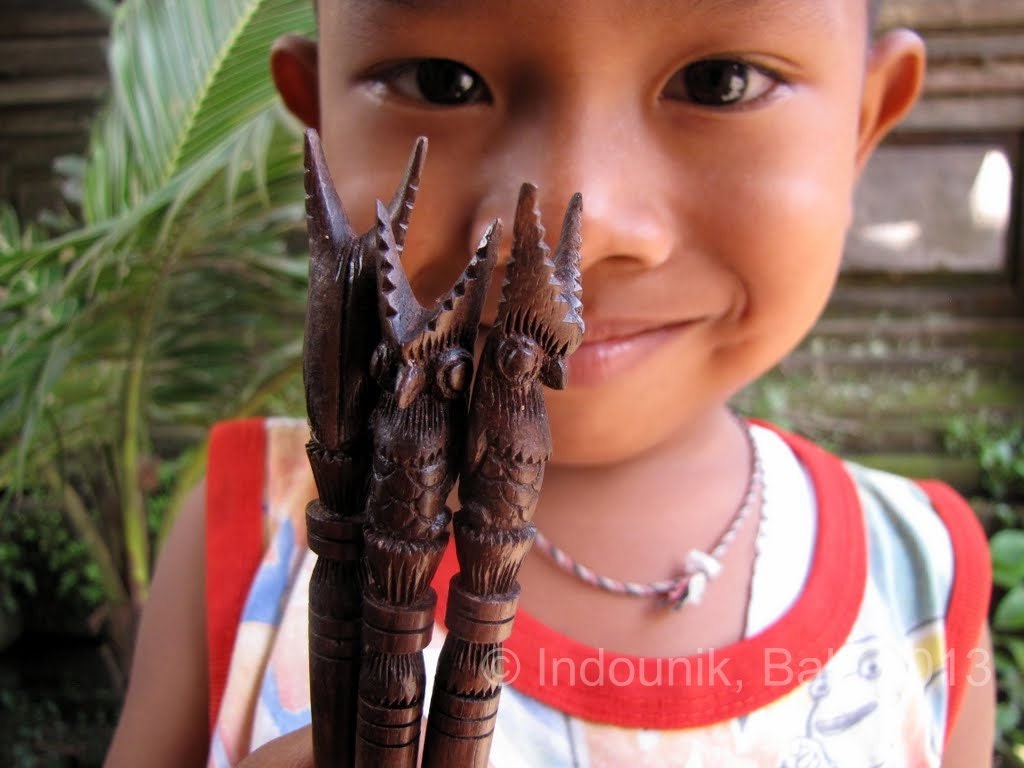 Burung Hantu Owl Carved Wood Hairstick