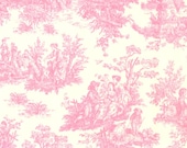 Custom Fully Lined Drapery Panels Set of 2 PINK Toile