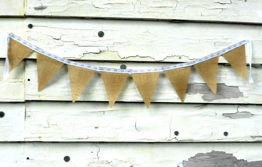 Burlap and Lace Burlap Banner - Rustic, Shabby Chic, Weddings, Photography Prop, Home Decor