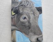 Mini Moo (no.1) Little oil painting on canvas