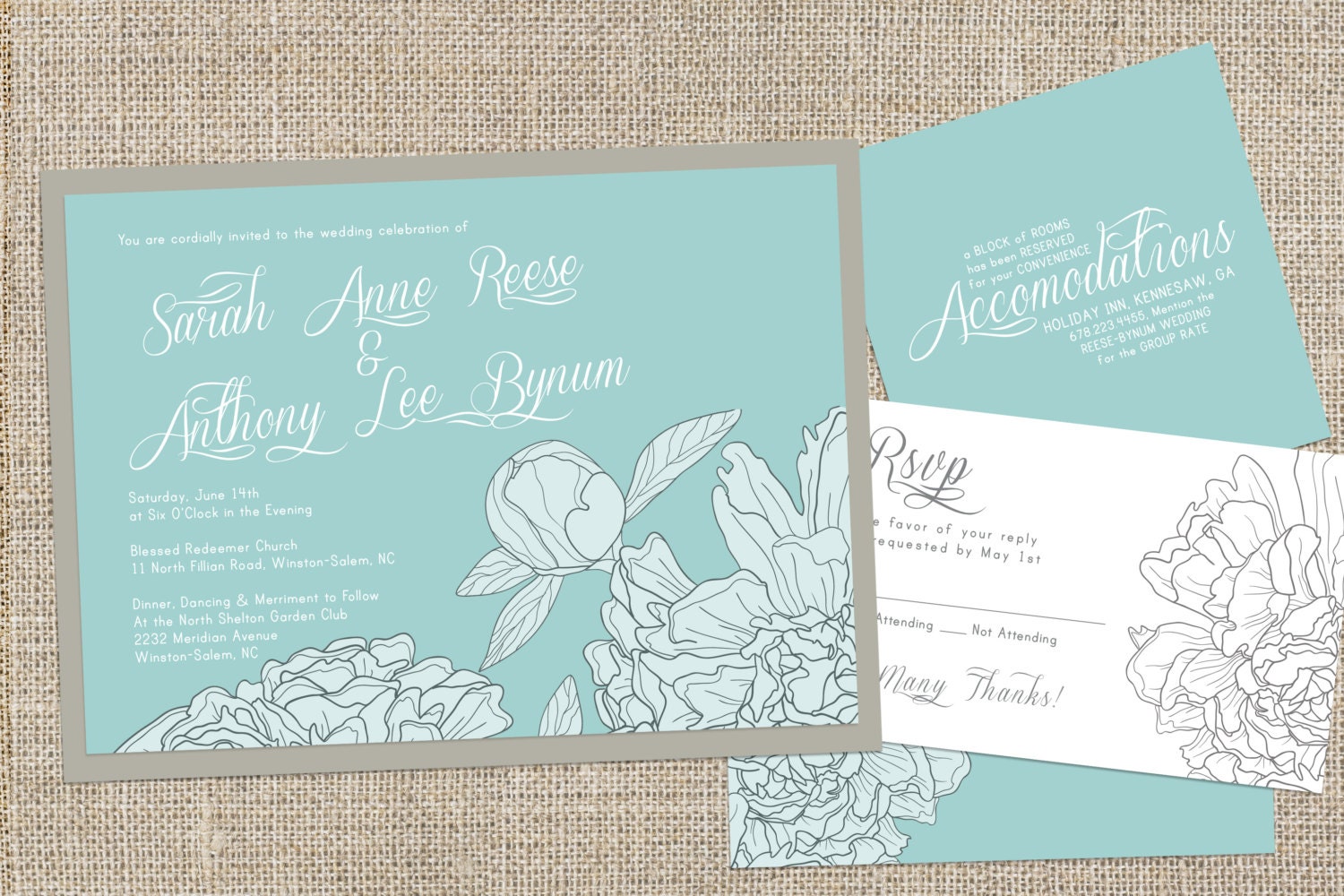 Peony Wedding Invitations
