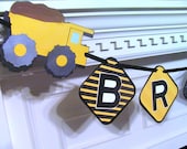 Construction Zone Birthday Banner with Dump Truck