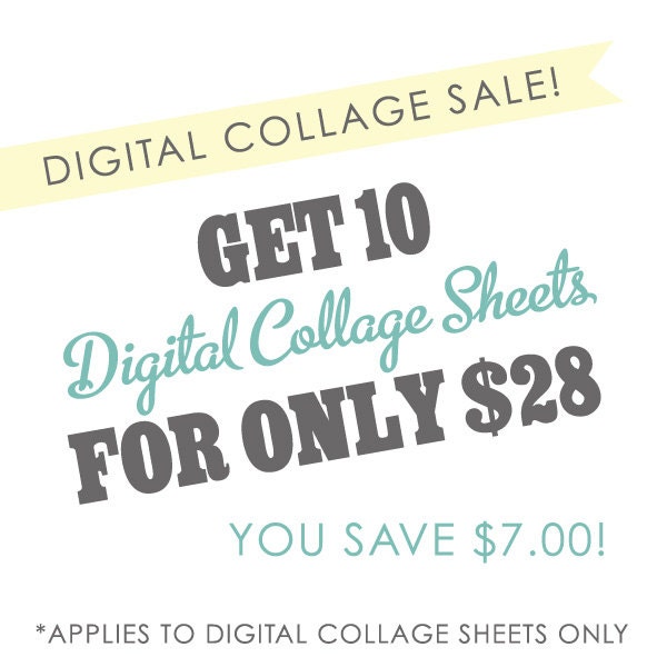 Buy TEN (10) Digital Collage Sheets for 28 and save 7 bucks - Holiday Sale