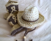 Baby Cowboy Hat and Boots Set - Baby Hat - Customize your Set - Baby Booties - Western Set - by JoJo's Bootique
