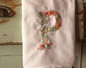 personalized tea towel - sewn monogrammed flour sack towel - customizable
