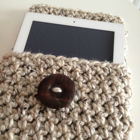 iPad fold over case, sleeve - OATMEAL