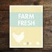 Farm Fresh, retro kitchen art, chicken and eggs print: 11x14