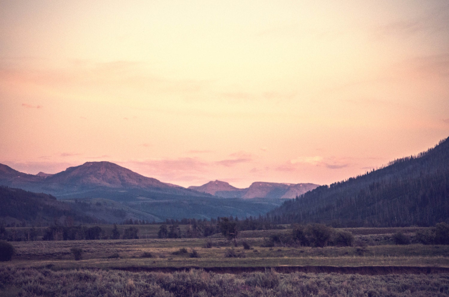 purple mountains- fine art photograph -8x12- road trip - sunset - montana