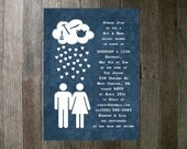 Printable Bridal Shower Invitation - His and Hers Navy