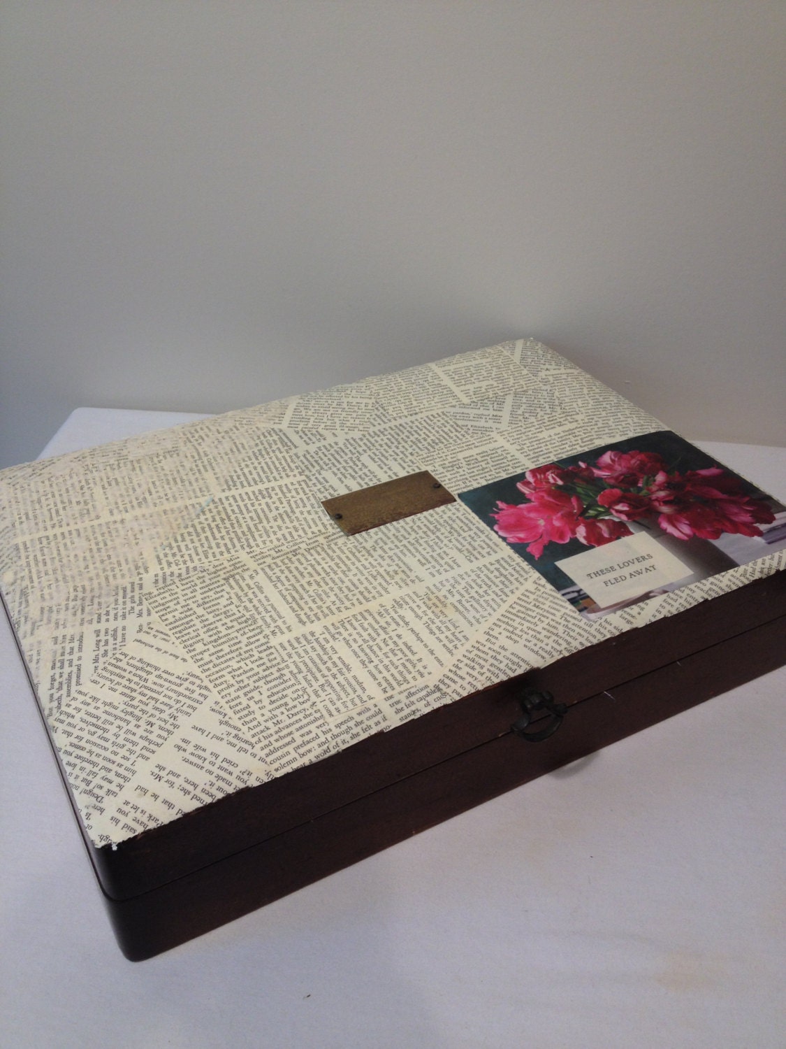 Fearlessly Forever - Upcycled, Handmade "These Lovers Fled Away" Wooden Love Letter Box with Lace & Recycled Pages
