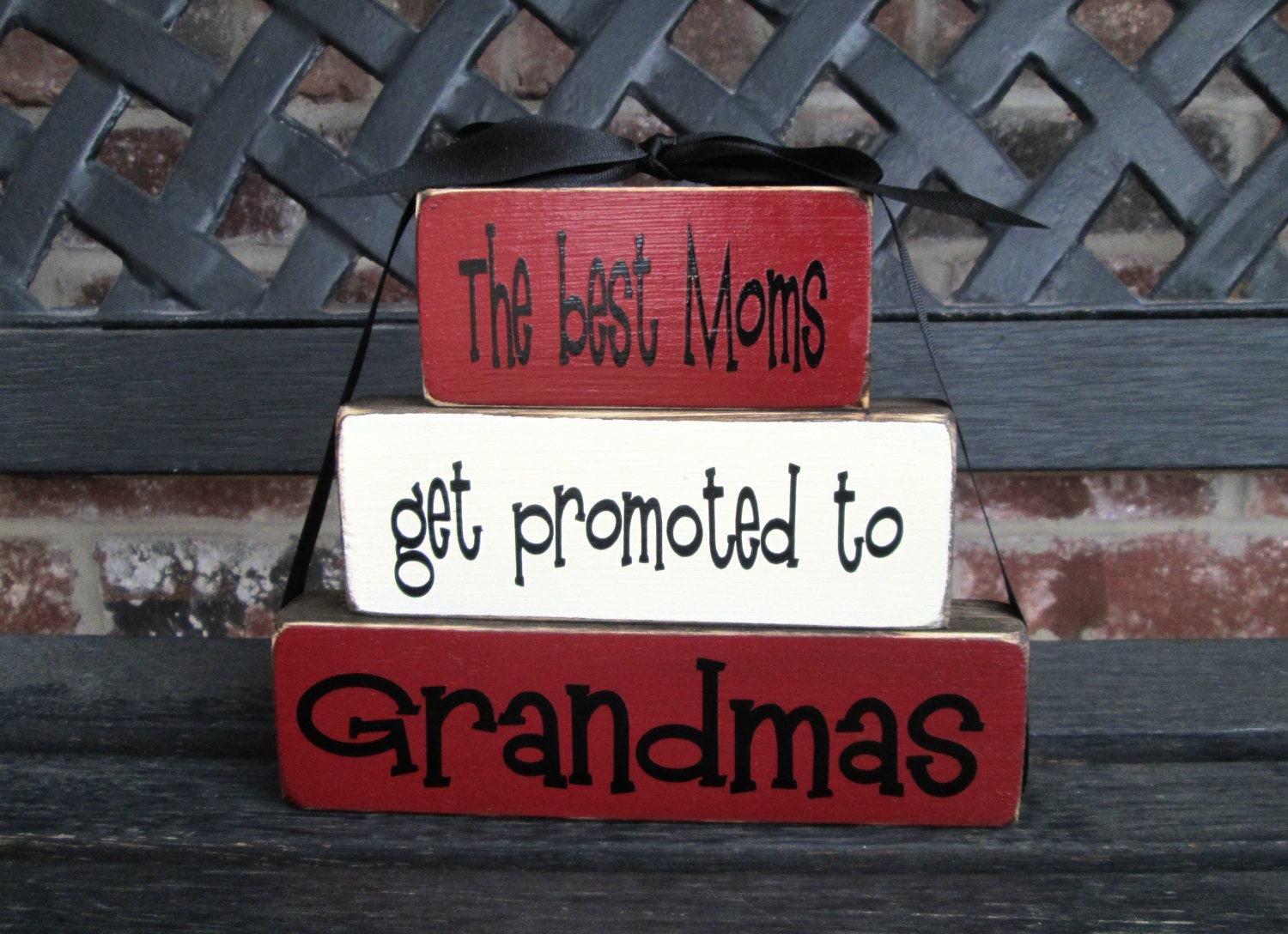 Grandma/mothers day wood blocks--The best Moms get promoted to Grandmas