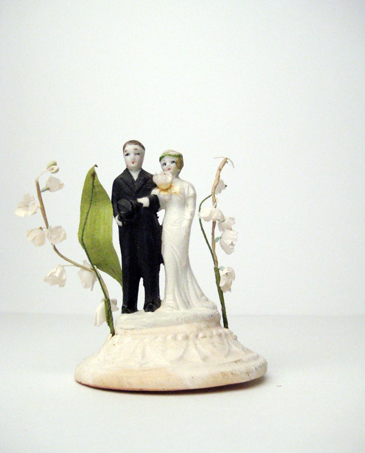 Vintage Wedding Cake Topper 20s  30s    / Art Deco / Flapper / Antique