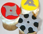 Fondant cupcake toppers Ninja Star Ninjego, Karate, Martial Arts
