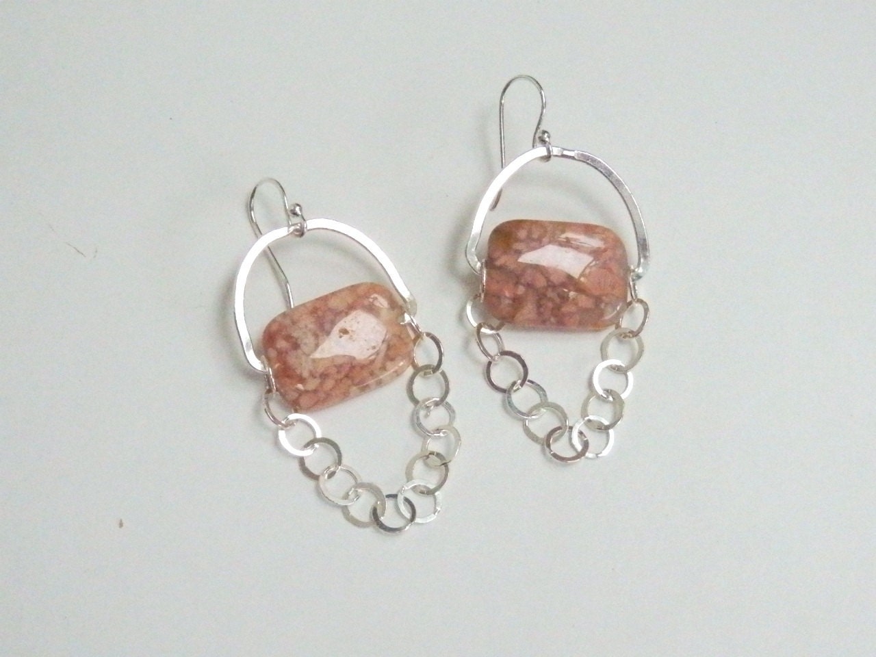 Pink Flower Agate Earrings in Sterling Silver Tagt Team 123 cc loh ostat socal etsy guild tenx tt cccoe sos steam team madcap lb