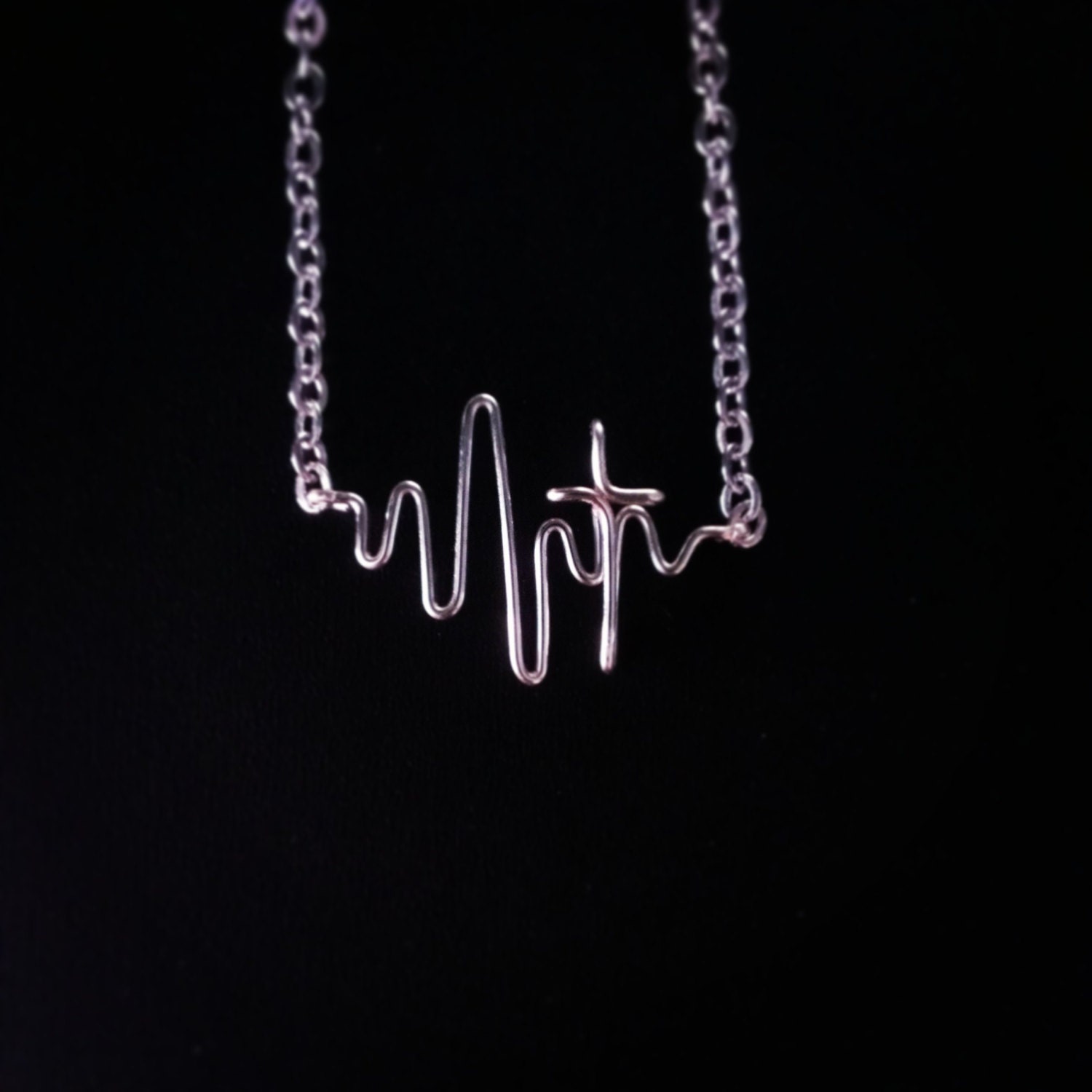 Heartbeat Cross Necklace