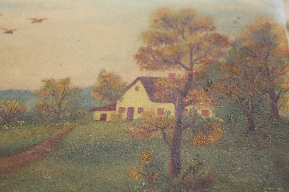 Folk Art by Cordell Carmichael - Landscape - House by a Stream