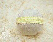 Vintage Trim Headband -- Yellow & White -- Newborn, Baby, Toddler, Child, Teen, Adult