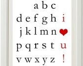 PRINTABLE custom Alphabet I Love You DIY Art Print - choose your colors by anna and blue paperie Il_170x135