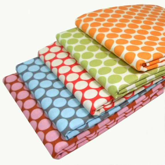 Amy Butler Half Yard Bundle -  Full Moon Polka Dot - Lotus - 5 pcs