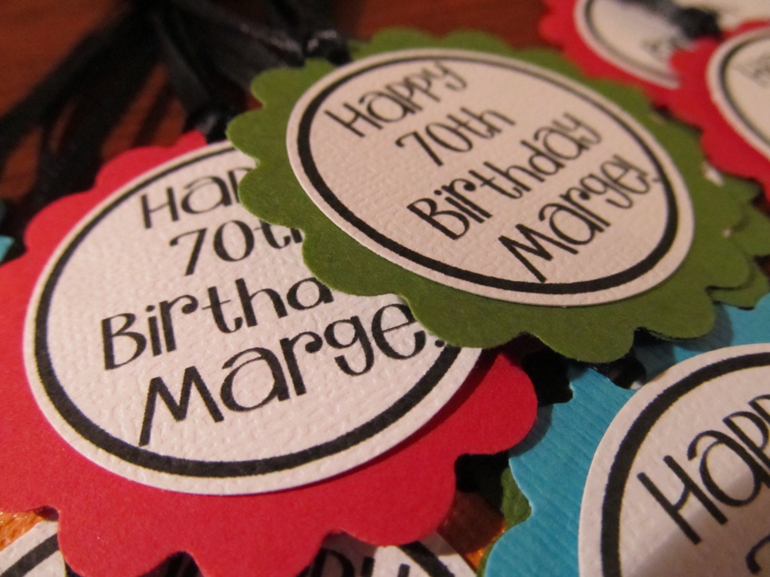 Colorful Favor Tags. Thank You Tags. Set of 12 Favor Tags. You choose colors. handmade