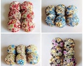 FREE SHIPPING - Fabric Covered Button floral pattern