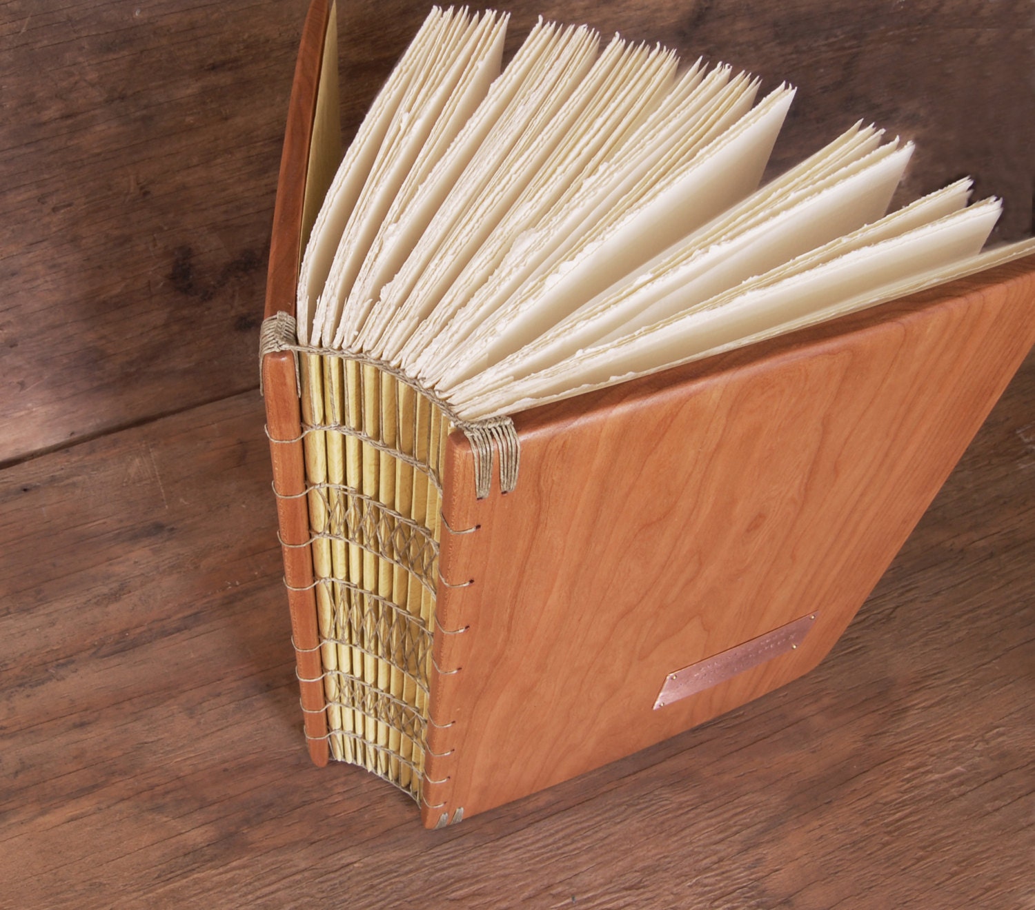 cherry scrapbook or photo album - handmade wood book heirloom memory book anniversary gift - made to order