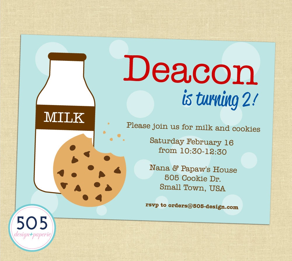 Boys Milk & Cookies Invitation by 505 Design Paperie