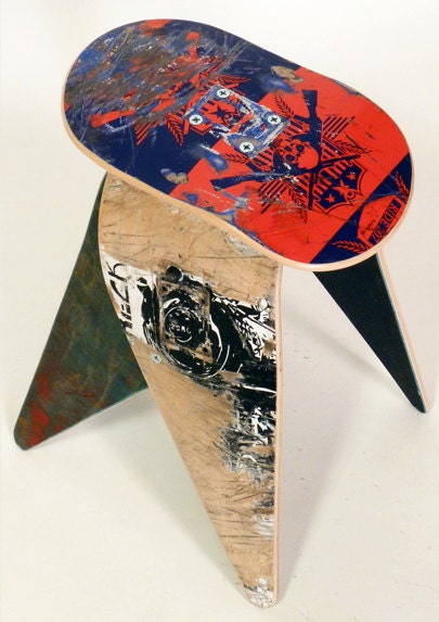 No.393 - Recycled skateboard stool