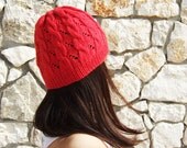 Cherry Red Knit Beanie inspired by Hermione's Half Blood Prince hat made in Wool