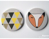 Triangle Fox Magnets Set of 2, 38mm Color Choice